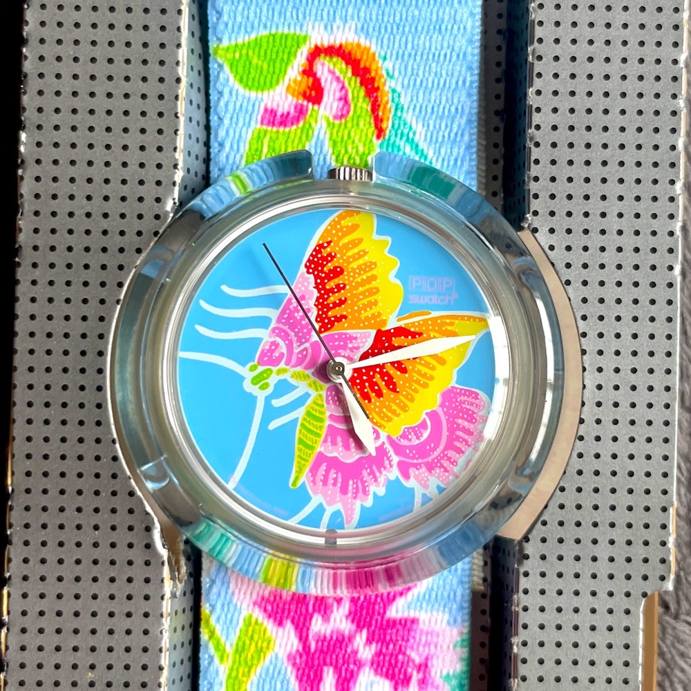 Brand new Vintage Swiss Swatch POP Midi Fleur  Swatch. Floral Collectors watch.